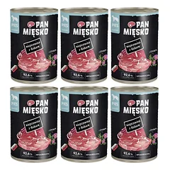 PAN MIŠKO Kiauliena su šernu drėgnas maistas šunims 6x400 g