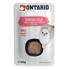 Ontario drėgnas maistas (sriuba) jauniems kačiukams su vištiena, morkomis ir ryžiais, 40 g