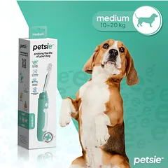 DOGSLIFE Petsie Revolutionary Toothbrush elektrolitinis dantų šepetėlis vidutinių veislių šunims, M — 3 nuotrauka