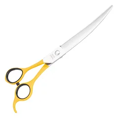 Geib Crab Curved Lefty Scissors Level 1 - high-quality curved scissors for pet grooming with a single-sided micro-grind, left-handed, 8,5" — 3 nuotrauka