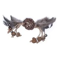 Quapas Cat Toy Rattan Ball with Feathers