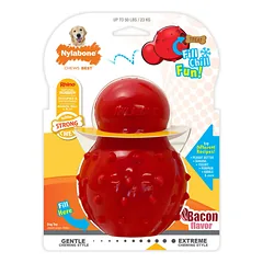 Nylabone Strong Cone Chew Bacon - guminis skanėstas žaislas šunims, bekono kvapo, XS — 4 nuotrauka