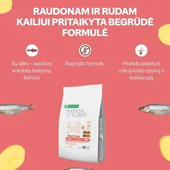 Visų veislių suaugusių raudonkailių kačių sausas begrūdis pašaras su silke, 1,5 kg — 4 nuotrauka