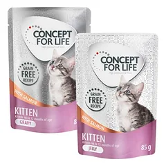 Concept for Life mišri ekonominė pakuotė be grūdų, drebučiai ir padažas, drėgnas maistas katėms 24 x 85 g — 5 nuotrauka