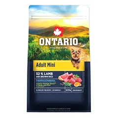 Ontario Adult Mini Lamb & Brown Rice sausas maistas suaugusiems mažų veislių šunims, 0,75 kg