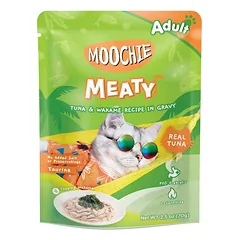 MOOCHIE Tunas ir wakame padaže 70 g šlapias kačių maistas (tunas ir wakame jūros dumbliai padaže)
