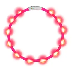Šunų antkaklis, šviečiantis, įkraunamas per USB jungtį, neoninis, 65 cm — 4 nuotrauka