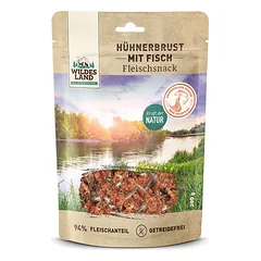 WILDES LAND chicken breast with fish skanėstai šunims ir katėms su vištiena ir žuvimi, 200 g
