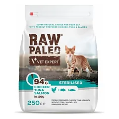 VETEXPERT Raw Paleo Sterilised Chicken&Tuna&Salmon kastruotoms katėms 250 g
