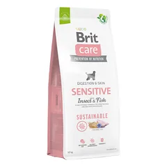 BRIT CARE Sustainable Sensitive Insect&Fish sausas pašaras jautriems šunims su vabzdžiais ir žuvimi, 12 kg