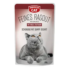 Perfecto Cat Feines Ragout, konservuotas pašaras katėms su jautiena ir kalakutiena, 100 g nuotrauka