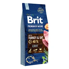 BRIT PREMIUM By Nature light sausas maistas antsvorio turintiems šunims su kalakutiena 15 kg