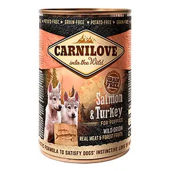 CARNILOVE Paté Turkey & Salmon for Puppies konservuotas pašaras šuniukams 400 g — 2 nuotrauka