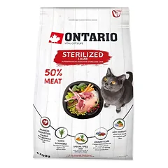 Ontario visavertis pašaras sterilizuotoms katėms Cat Sterilised Lamb, 0,4 kg — 3 nuotrauka