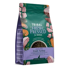Šalto spaudimo maistas šunims senjorams ir dietiniams poreikiams su kalakutiena – Tribal Fresh Pressed Senior/Light Turkey, 12 kg