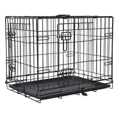 Dog Fantasy Wire Dog Crate sulankstomas šunų narvas su dvigubomis durimis ir dangčiu, 61x43x49 cm