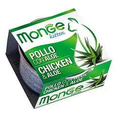 Monge Fruits Chicken & Aloe Kitten drėgnas papildomas maistas kačiukams su vištiena ir alaviju, 80 g