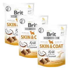 BRIT Care Dog Functional Snack skin&coat Krill 3x150 g skanėstai su kriliu kailiui