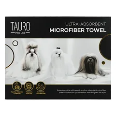 Tauro Pro Line mikropluošto rankšluostis, itin gerai drėgmę sugeriantis, 80x160 cm, su terjerais — 5 nuotrauka