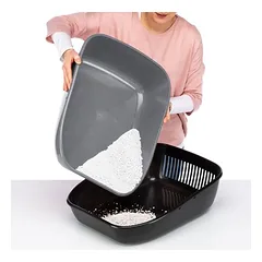 Ferplast antibakterinis tualetas katėms Birba Sanitized, pilka / juoda — 5 nuotrauka