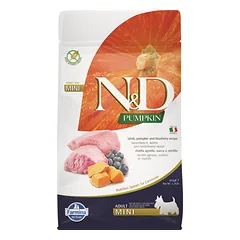 Sausas pašaras šunims FARMINA N&D PUMPKIN DOG Dry Lamb&Blueberry ADULT MINI 800g