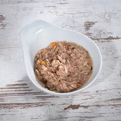 WILDES LAND Filet konservai katėms su tunu, lašiša ir batatais 80 g — 3 nuotrauka