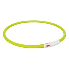 Trixie Flash Light Ring USB silikono atspindinti antkaklis šunims, žalias, 70 cm/ø 10 mm