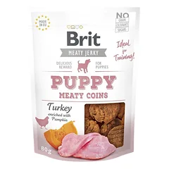 BRIT Jerky Snack Turkey Meaty Coins šuniukams 80g