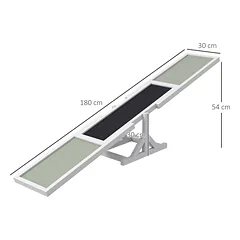 Šunų sūpuoklės agility treniruotėms, neslystančios, iki 30 kg, 180 x 30 x 30 cm, baltos — 3 nuotrauka