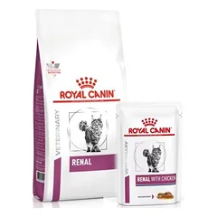 ROYAL CANIN Renal Feline 4 kg sausas maistas + šlapias maistas Renal Feline Chicken 12 x 85g