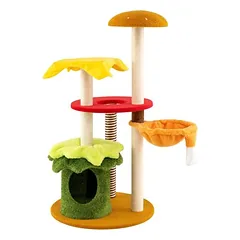 GIANTEX Hamburger Katzenturm Mit Hängematte Und Sisal-Kratzpfosten