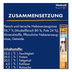 Vitakraft Beef Stick Low Fat skanėstai šunims, < 49 g — 3 nuotrauka
