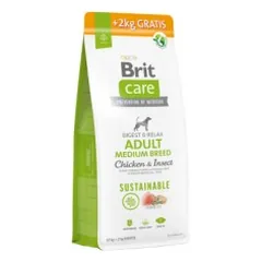 Brit Care Sustainable Adult Medium Breed Chicken&Insect sausas pašaras šunims su vištiena ir vabzdžiais 12 + 2 kg