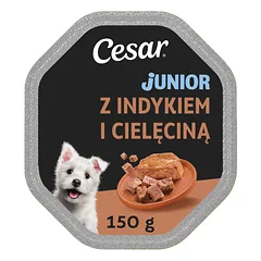 CESAR Junior su kalakutiena ir veršiena, 14 x 150 g šlapias maistas šuniukams