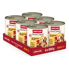 GranCarno konservai šunims su paukštienos širdelėmis, 6x800g