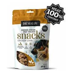 Dr Malou Cat and Dog liofilizuotos vištienos kepenėlės, skanėstai šunims ir katėms 50 g