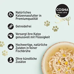 Cosma Soup drėgnas maistas katėms 12 x 40 g — 2 nuotrauka