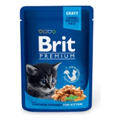 Brit Premium Chicken Chunks Kitten 100 g parduotuvėje animu.lt