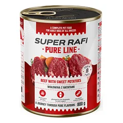 SUPER RAFI Pure Line Jautiena su batatais – 800 g šlapio šunų ėdalo
