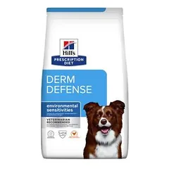 Hills Prescription Diet Derm Defense Canine Chicken sausas maistas šunims, skirtas padėti sumažinti reakciją į aplinkos alergenus, 12 kg