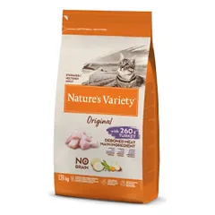 Nature's Variety Original Sterilized Turkey begrūdis, sausas maistas sterilizuotoms katėms, 1,25 Kg