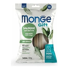 Monge Dog Gift Dental Sticks Mini Adult Salmon with Sage 120 g