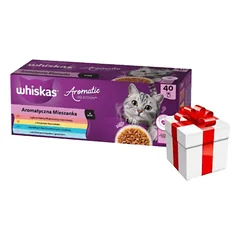 WHISKAS Adult Aromatic Mix 40x85 g - drėgnas kačių maistas + Staigmena katei