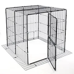 TIAKI lauko aptvaras katėms, juodas, L 160 x B 160 x H 162 cm — 5 nuotrauka