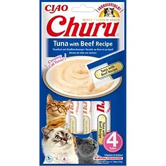 INABA Churu tuno ir jautienos skonio skanėstas katėms 4x14g