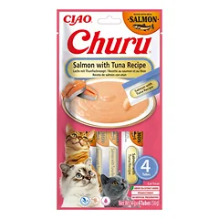INABA CAT CHURU lašiša su tunu 4x14g