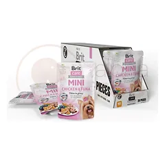 Brit Care Mini Chicken Tuna fillets in gravy konservai šunims maišeliuose 85g nuotrauka