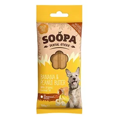SOOPA Bananų ir riešutų sviesto lazdelės šunims, Banana & Peanut Butter Dog Dental Sticks, 100g — 2 nuotrauka