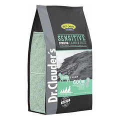 DR. CLAUDER’S SENSITIVE JUNIOR sausas maistas jauniems šunims su ėriena ir ryžiais 4kg