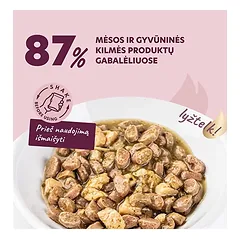 Delickcious konservai katėms su antiena, vištiena ir špinatais padaže, 85 g — 2 nuotrauka